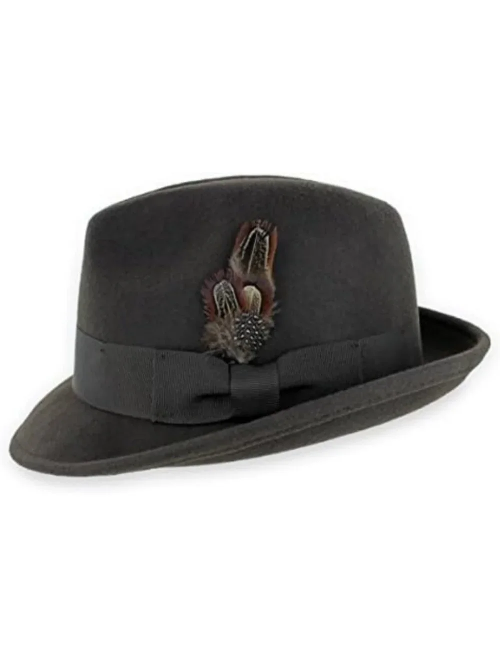Vintage Wool Trilby Fedora Hat for Men & Women - Snap Brim, Classic Style